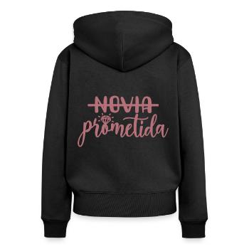 Prometida Fiancée Fiancée Mariage Mariée à être - Sweat à capuche zippé Premium bio Femme - noir - Dos - Julia (174cm)