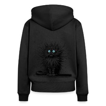 Cat Funny - Women's Premium Organic Zip Hoodie - black - Back - Julia (174cm)