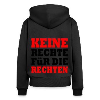 keine rechte für die rechten - Frauen Premium Bio Zip Hoodie - Schwarz - Hinten - Julia (174cm)