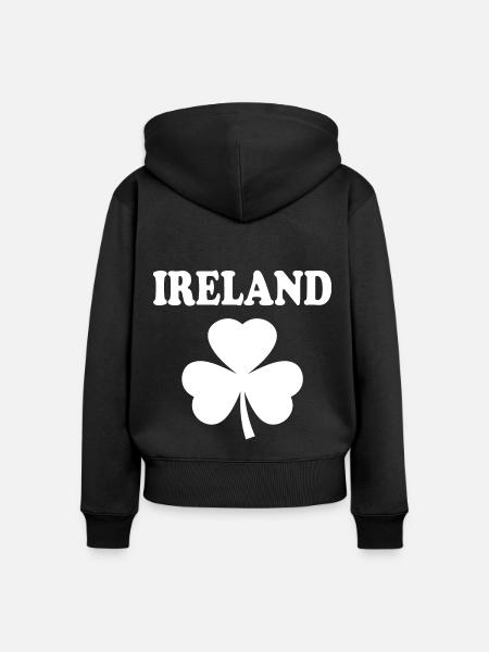 Irland kleeblatt - Frauen Premium Bio Zip Hoodie - Schwarz