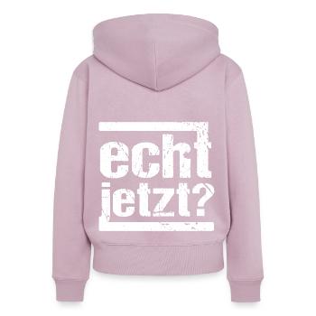 echt jetzt? - Frauen Premium Bio Zip Hoodie - Altrosa - Hinten - Julia (174cm)