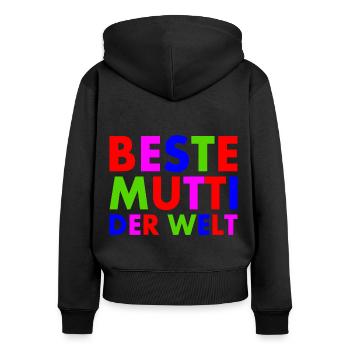 Beste mutti der welt - Frauen Premium Bio Zip Hoodie - Schwarz - Hinten - Julia (174cm)