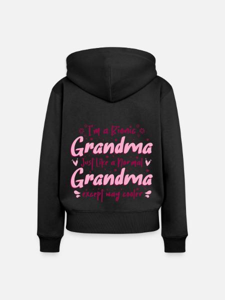 I'm a Bionic Grandma - Frauen Premium Bio Zip Hoodie - 