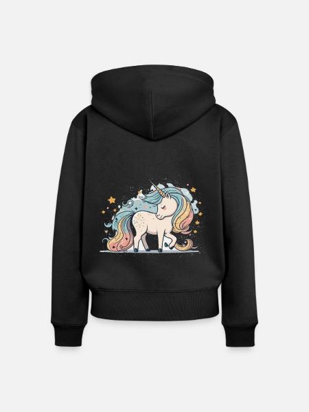 Pastellfarbenes Paradies - Frauen Premium Bio Zip Hoodie - Schwarz