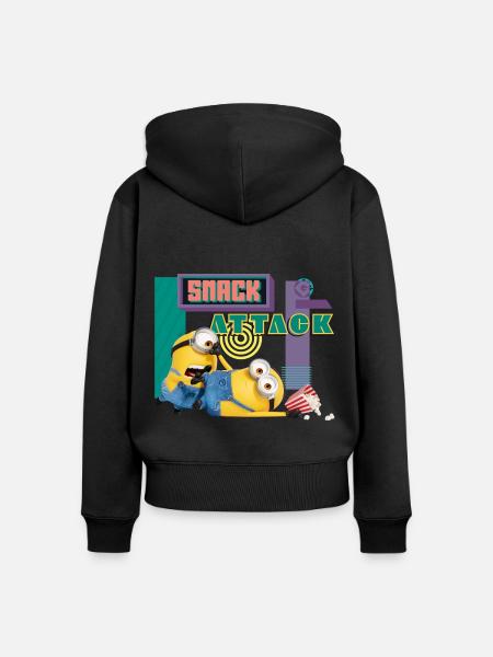 Minions Snack Attack - Frauen Premium Bio Zip Hoodie - Schwarz
