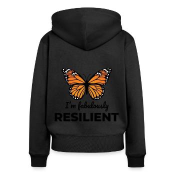 Schmetterlinge, Schmetterlinge, Insektensammler, Entomologie - Frauen Premium Bio Zip Hoodie - Schwarz - Hinten - Julia (174cm)