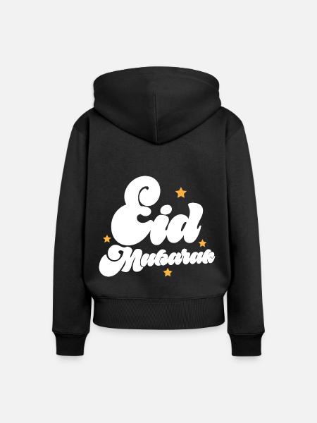 Eid Mubarak - Frauen Premium Bio Zip Hoodie - Schwarz