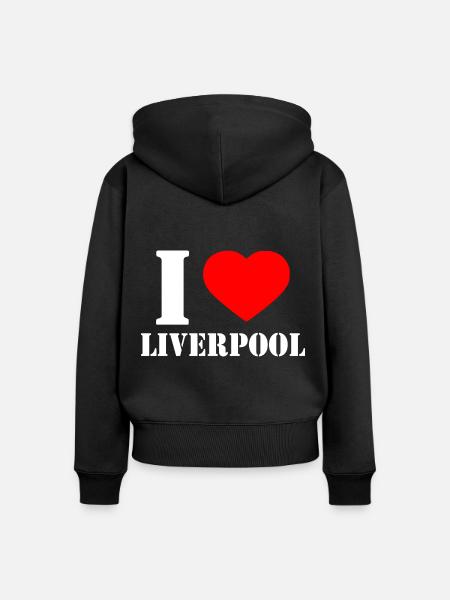 Liverpool - Frauen Premium Bio Zip Hoodie - Schwarz