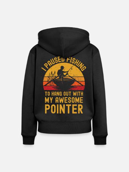 Angeln, Fischen und Pointer - Frauen Premium Bio Zip Hoodie - Schwarz