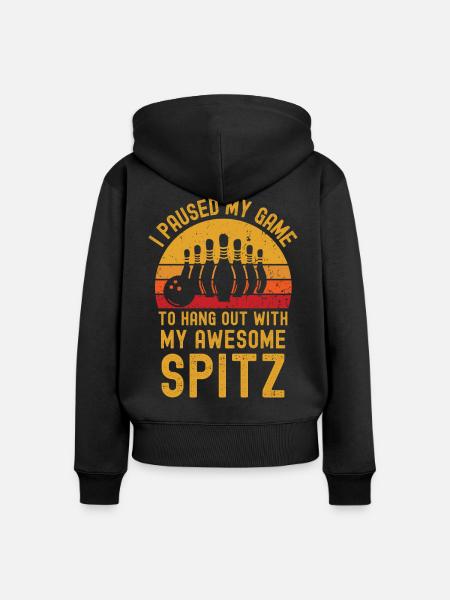 Bowling und Spitz - Frauen Premium Bio Zip Hoodie - Schwarz
