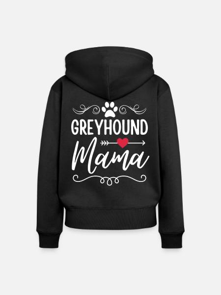 Greyhound Mama - Frauen Premium Bio Zip Hoodie - Schwarz