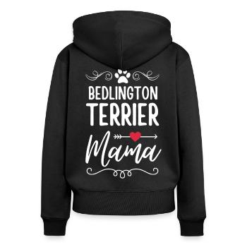Bedlington Terrier Mama - Women's Premium Organic Zip Hoodie - black - Back - Julia (174cm)