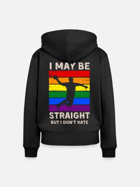 Handball LGBT-Rechte - Frauen Premium Bio Zip Hoodie - Schwarz