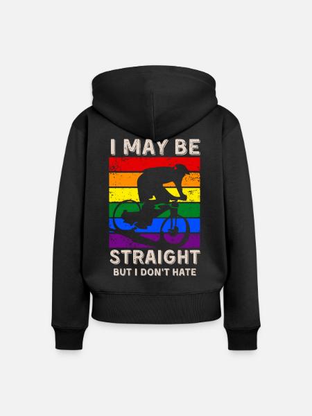 Radfahren LGBT-Rechte - Frauen Premium Bio Zip Hoodie - Schwarz