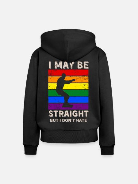 Wakeboard LGBT Rechte - Frauen Premium Bio Zip Hoodie - Schwarz