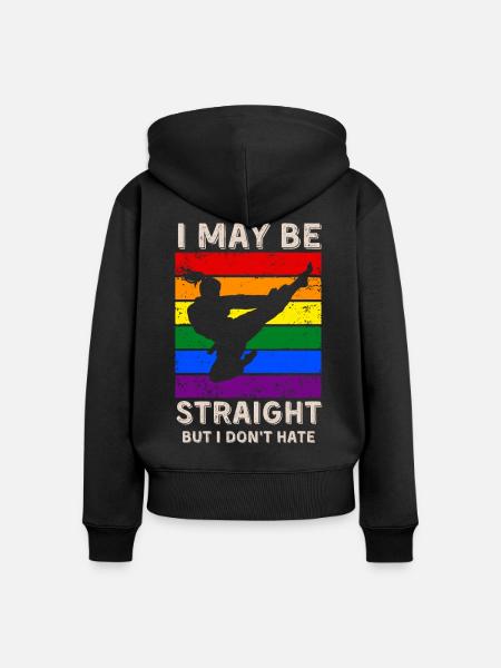 Taekwondo LGBT-Rechte - Frauen Premium Bio Zip Hoodie - Schwarz