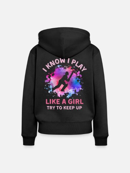 Frauen Cricket Mädchen - Frauen Premium Bio Zip Hoodie - Schwarz