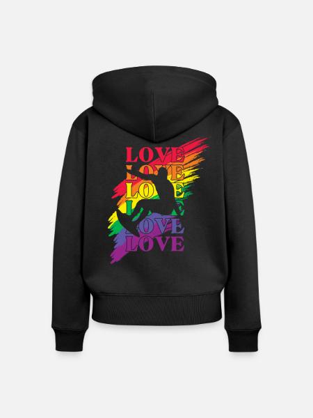 Surfen LGBT Pride - Frauen Premium Bio Zip Hoodie - Schwarz