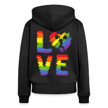 Weightlifting LGBT Pride - Women's Premium Organic Zip Hoodie - black - Back - Julia (174cm)