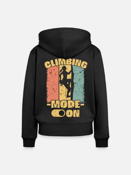 Frauen Klettern retro - Frauen Premium Bio Zip Hoodie - Schwarz