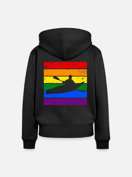 Kanufahren LGBTQ - Frauen Premium Bio Zip Hoodie - Schwarz