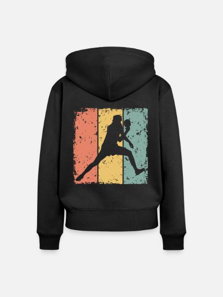 Tischtennis retro - Frauen Premium Bio Zip Hoodie - Schwarz