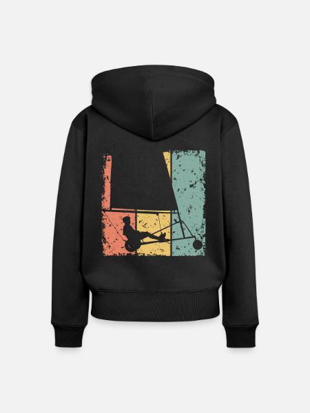 Sand-Yachting Retro - Frauen Premium Bio Zip Hoodie - Schwarz