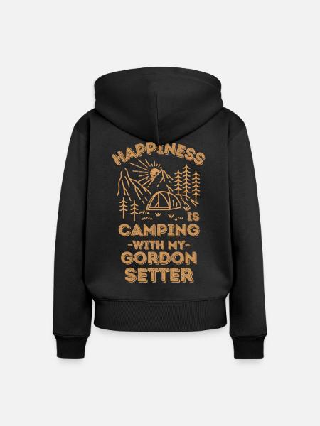 Camping mit Gordon-Setter - Frauen Premium Bio Zip Hoodie - Schwarz