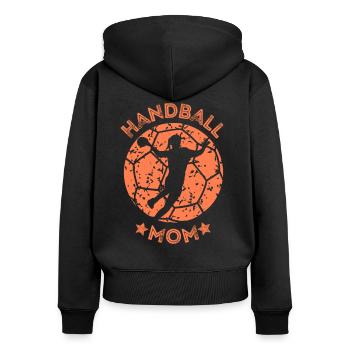 Maman de handball Joueuse de handball Maman de handball - Sweat à capuche zippé Premium bio Femme - noir - Dos - Julia (174cm)