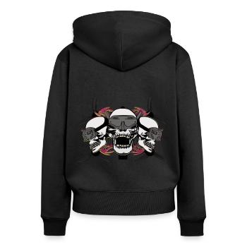 Pilote de drone - Sweat à capuche zippé Premium bio Femme - noir - Dos - Julia (174cm)