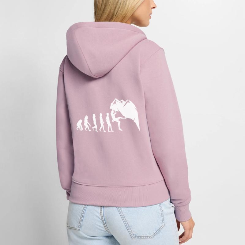 Klettern Boulder Wall Climber Evolution Frauen Premium Bio Zip Hoodie