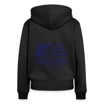 USA Soccer Jersey Drapeau américain - Sweat à capuche zippé Premium bio Femme - noir - Dos - Julia (174cm)