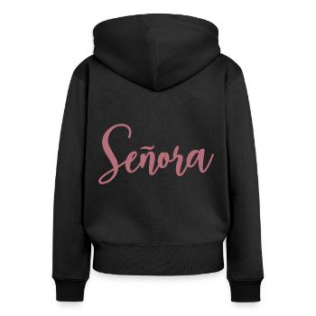 Señora Engagement Bride To Be Wedding Party - Women's Premium Organic Zip Hoodie - black - Back - Julia (174cm)