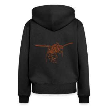 Cool Guêpe Insecte Croquis Guêpe graphique Amoureux des animaux - Sweat à capuche zippé Premium bio Femme - noir - Dos - Julia (174cm)