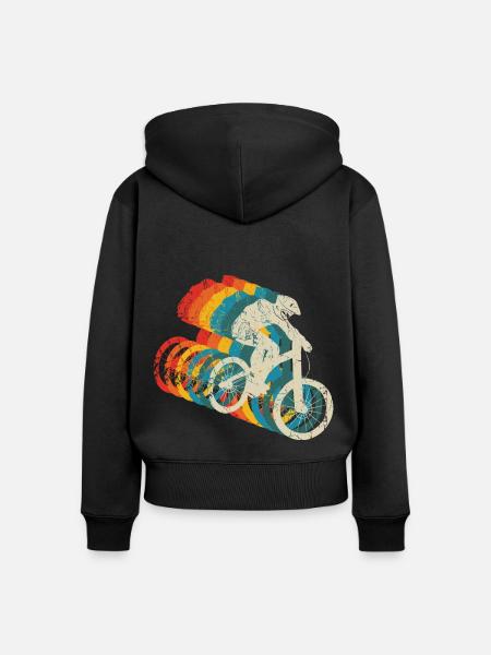 Downhill Mountain Biker MTB - Frauen Premium Bio Zip Hoodie - Schwarz