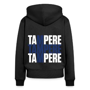 Tampere Finland Flag - Women's Premium Organic Zip Hoodie - black - Back - Julia (174cm)