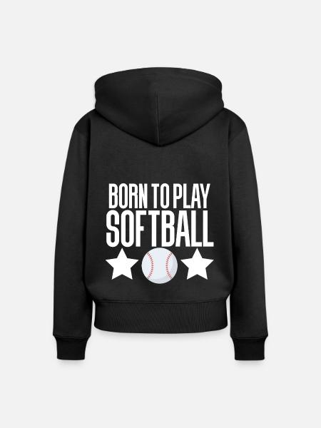 Softball - Frauen Premium Bio Zip Hoodie - Schwarz