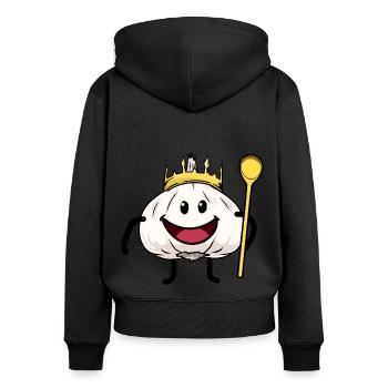 Roi ail cuisine cuisine sain délicieux - Sweat à capuche zippé Premium bio Femme - noir - Dos - Julia (174cm)