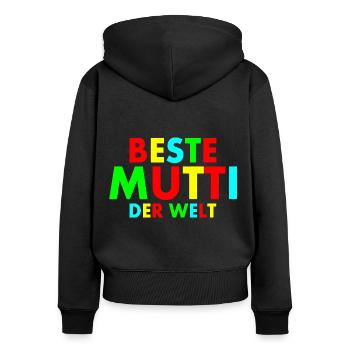 Beste mutti der welt - Frauen Premium Bio Zip Hoodie - Schwarz - Hinten - Julia (174cm)