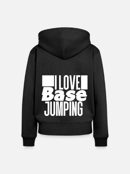 Base Jumping - Frauen Premium Bio Zip Hoodie - Schwarz