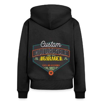 Bikers, motorcyclists - Women's Premium Organic Zip Hoodie - black - Back - Julia (174cm)