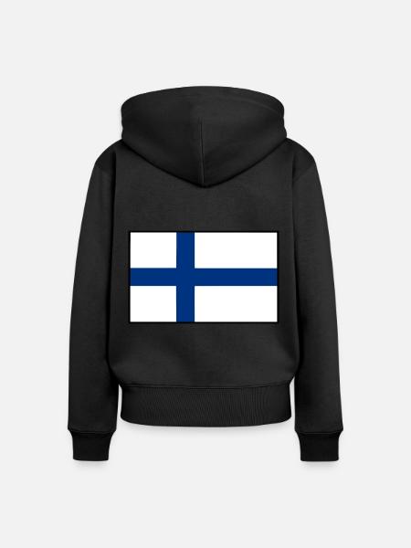 finnische flagge - Frauen Premium Bio Zip Hoodie - Schwarz
