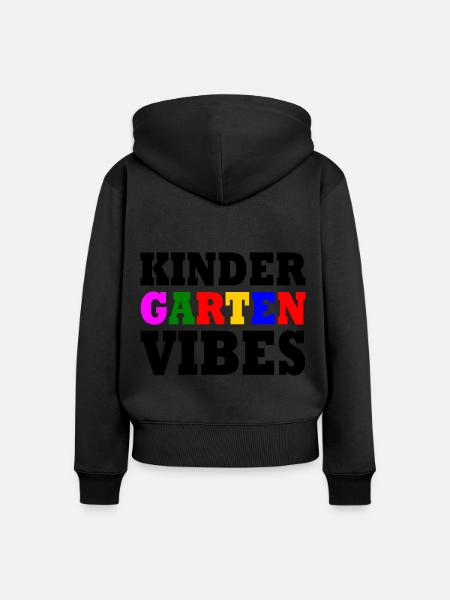kindergarten vibes - Frauen Premium Bio Zip Hoodie - Schwarz