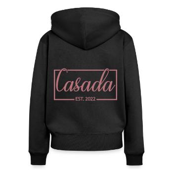 2022 Hochzeitstag verheiratete Frauen - Frauen Premium Bio Zip Hoodie - Schwarz - Hinten - Julia (174cm)