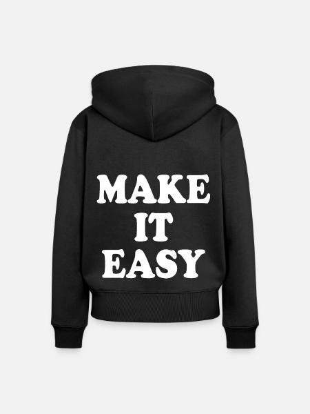 Make it easy - Frauen Premium Bio Zip Hoodie - Schwarz