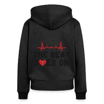 Operation am offenen Herzen - Herzoperation - Frauen Premium Bio Zip Hoodie - Schwarz - Hinten - Julia (174cm)