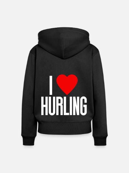 Hurling - Frauen Premium Bio Zip Hoodie - Schwarz