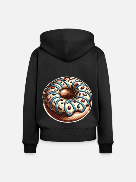 Donut - Frauen Premium Bio Zip Hoodie - Schwarz