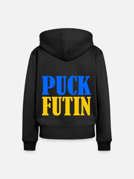 Puck futin - Frauen Premium Bio Zip Hoodie - Schwarz