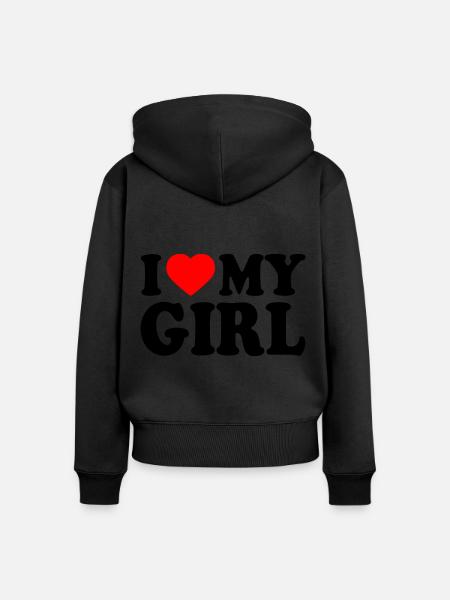 I love my girl - Ekologisk premiumluvjacka dam - svart
